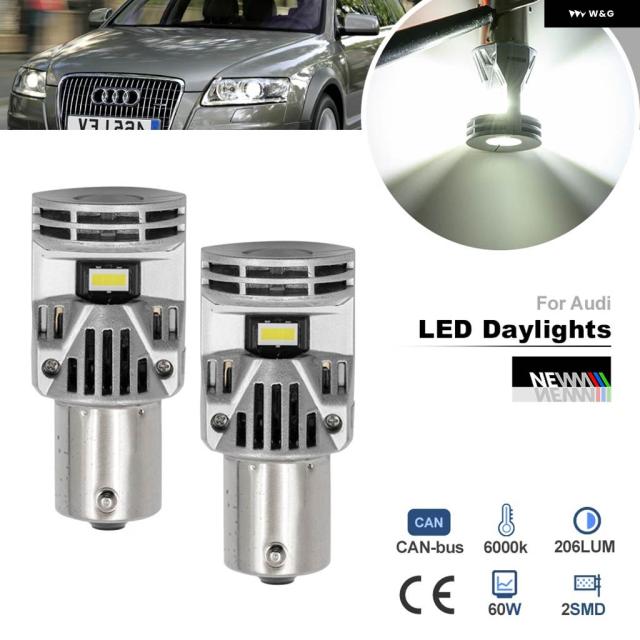 アウディ A6 C7 4FH 4F5 4F2 2007 08 09 10 11 P21W BA15S 1156 LED デイタイム ランニングライト CANBUS デコード DRLS ヘッドランプ