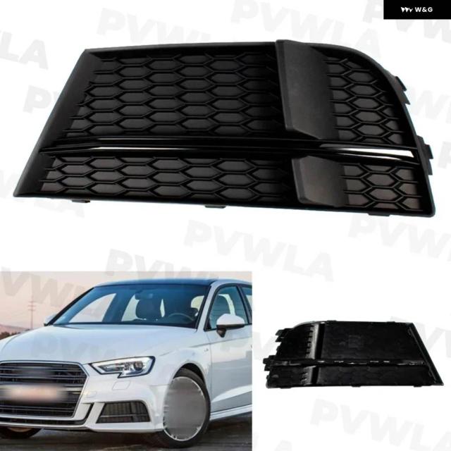 アウディ A3 8V Sラインセダン/スポーツバック/コンバーチブ 2016 - 20 左サイドフロント バンパー フォグライト グリル カバー