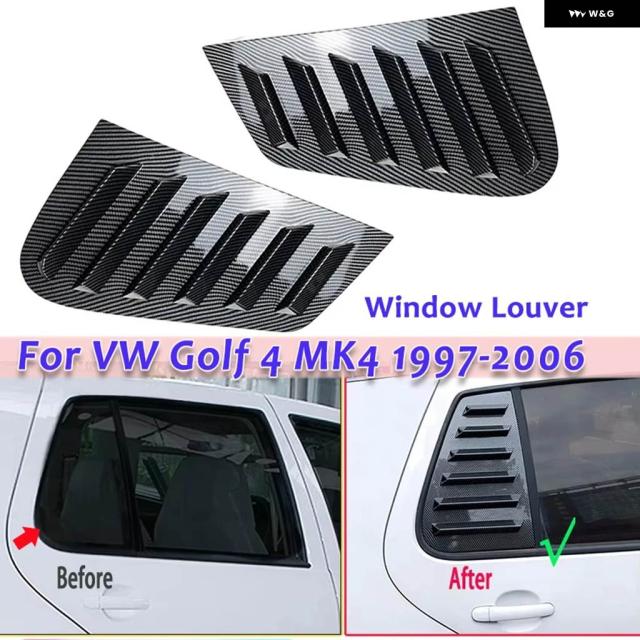 ゴルフ 4車用 VW MK4 1997-2006 リアウィンドウルーバー トリムペア サイド エアベント サンシェード シャッター ブラインド カバー