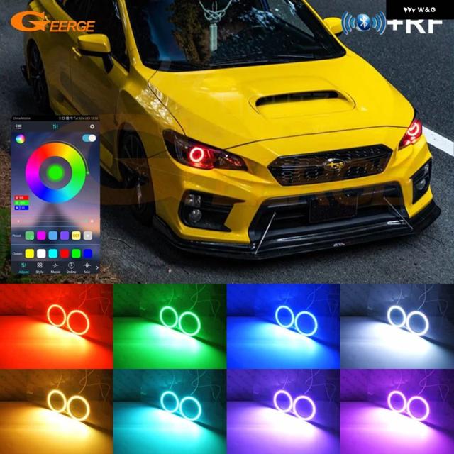 スバル インプレッサ WRX ST 2015 2016 2017 RFリモート BT アプリ マルチカラー ウルトラ RGB LED エンジェルアイズ キット ハローリング