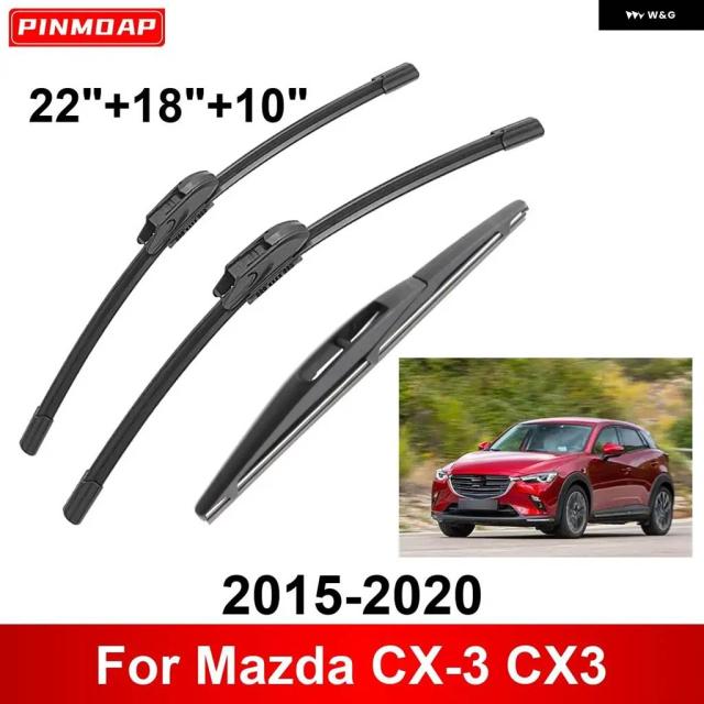 マツダ CX-3 2015-2020年用3平和条約車用 ワイパ 向こう正面後押し ワイパ 金モール 毛はらい オート付属品 2015 - 2018