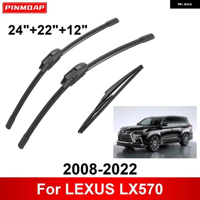 レクサスLX570用3枚車用 ワイパ 2008-2022 向こう正面後押し ワイパ 金モール 毛はらい 四輪車付属品 2008 2009 2010