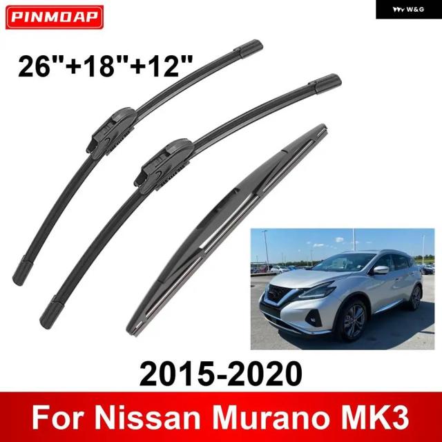 日産 ムラーノMK3 2015-2020用3平和条約車用 ワイパ 向こう正面後押し ワイパ ブレードブラシ 四輪車付属品 2015 - 2018