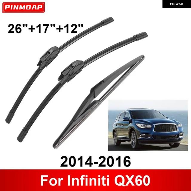 インフィニティQX60 2014-2016年用3平和条約車用 ワイパ 向こう正面後押し ワイパ ブレードブラシ オート付属品 2014年 2015年 2016年