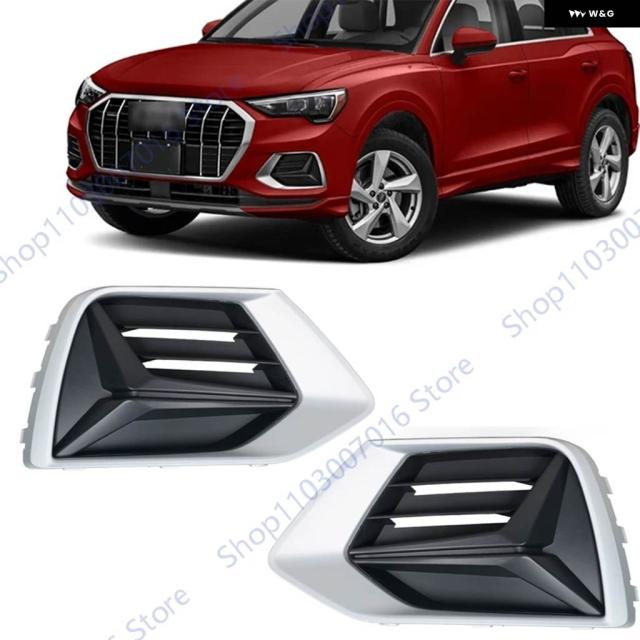 アウディ Q3 2019用 フォグライト カバー - 22台車フロント バンパー フォグランプ ライト トリム カバー フレーム リッド ベゼル フード