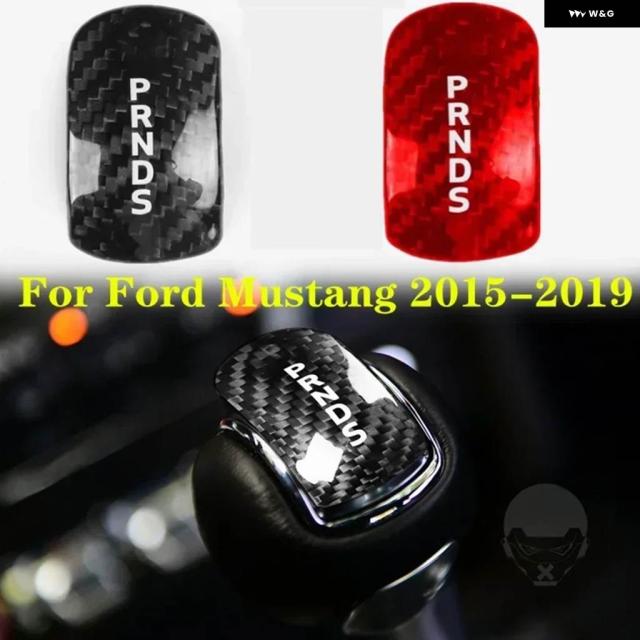 フォード マスタング 2015 - 19 ブラックレッド カーボン ギア シフト ヘッドノブカバー トリム 7,035円