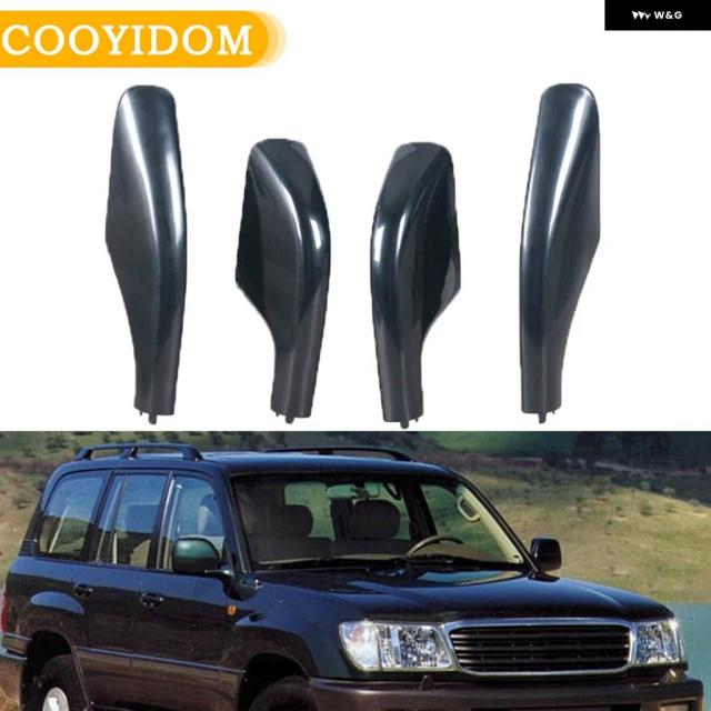 トヨタ ランドクルーザー 100 LC100 LX470 UZJ10 HDJ100 FZJ100 1998年1999年2007年ブラックルーフラックカバー ルーフバールーフレールエンドシェル