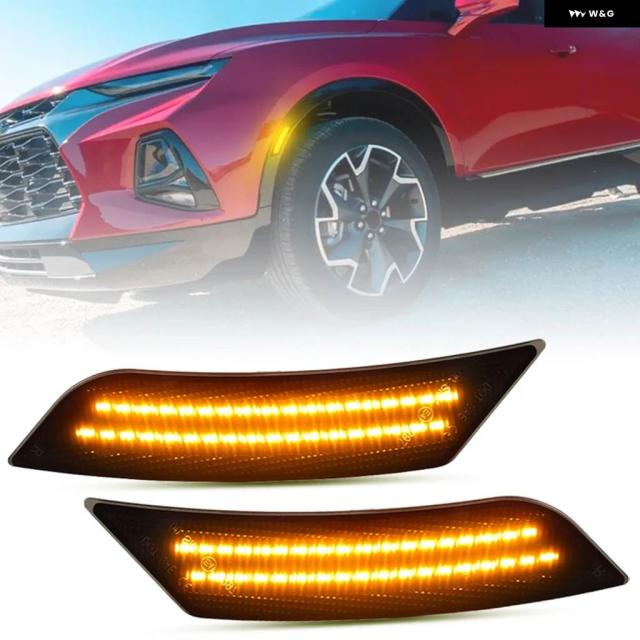 キャデラック ATS 2013-2014 XT5 2017-2024 シルビーブレザー 2019-2024 スモークレンズ アンバー LEDフロント バンパー サイドマーカーランプ