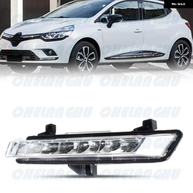 ルノーCLIO 2016 - 19 左側フロント バンパー リードDRL デイタイム ランニングライト ランプ266007864_1