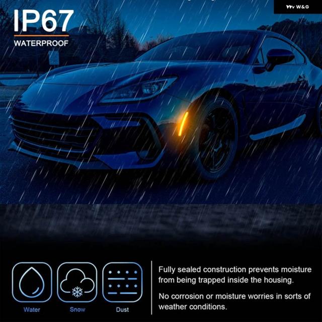 トヨタ GR86 ZN8 スバル BRZ ZD8 2022-2024 スモークレンズ アンバー LEDフロント バンパー サイドマーカーランプ 2点_5