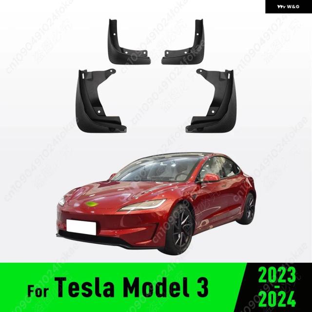 テスラ モデル3 2023-2024 フェンダーマッド フラップ ガードスプラッシュ フラップ マッドガード カーアクセサリー