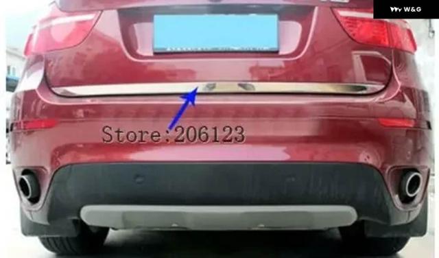 BMW X6 E71 2009-2013年モデル ステンレスリア トランク モールディングカバー トリム