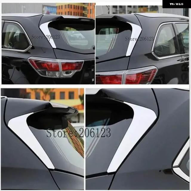 トヨタ ハイランダー 2015年2014年2016年2017年2018年2019年モデルクロームスポイラー 側面三角形 かざり付ける 取りまかなう 刈り込み