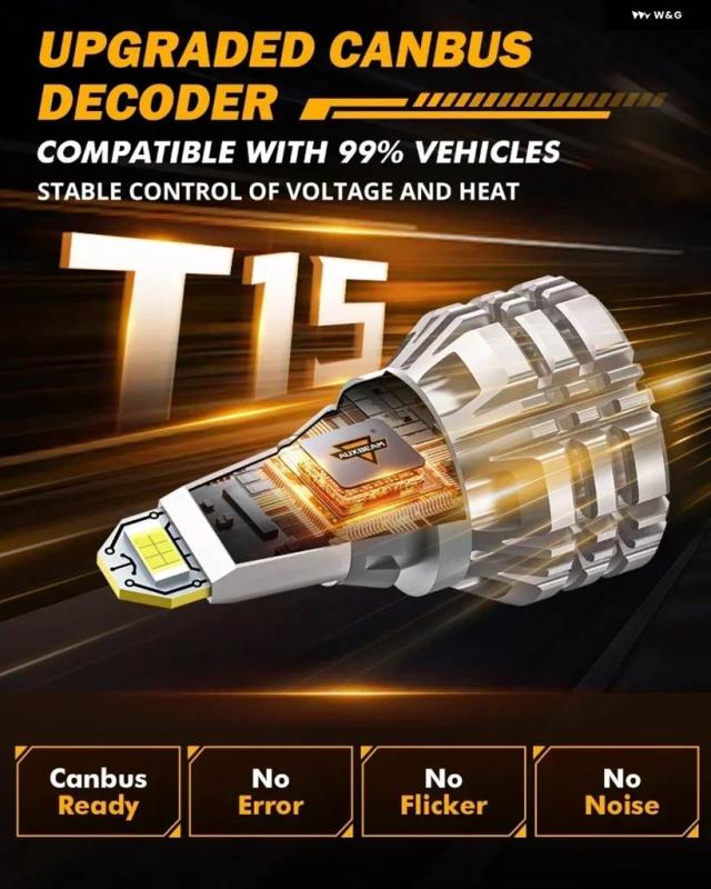 912 921 T15 W16W 汎用 LED逆バックアップ 電球 44W 6000LM CANバス 6500K ホワイトライトB2シリーズ_4