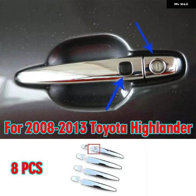 トヨタ ハイランダー 2008年2013年8ピースカードアサイドハンドル クロームカバー トリム