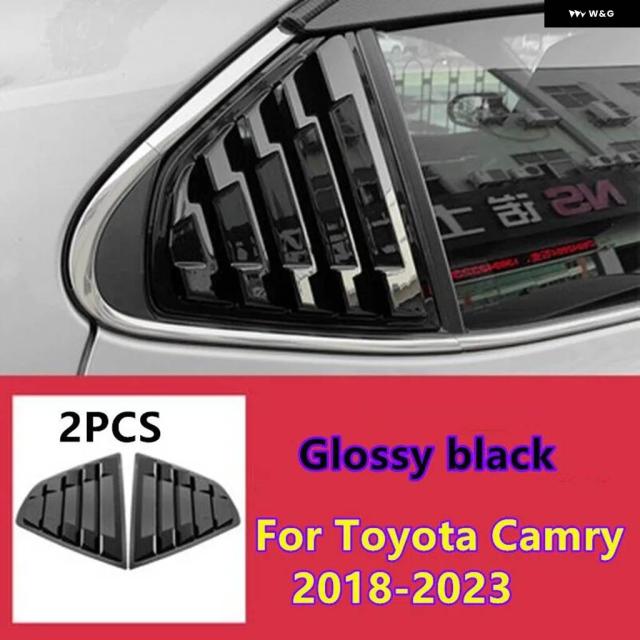 トヨタ カムリ 2018-2023年モデル用 ブラックウィンドウルーバー リアベントカバー トリム 2PCS