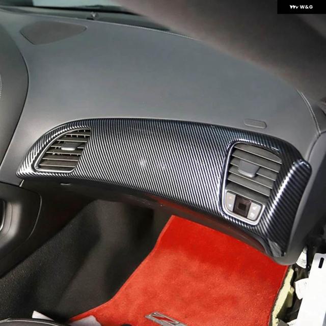 1枚 ダッシュボード パネル 装飾 カバー トリム アクセサリーABSカーボン シボレー コルベット C7 2014-19_4