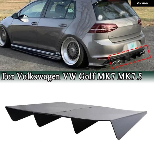 フォルクスワーゲン VW ゴルフ MK7 MK7.5 DIYリア バンパー ディフューザー 4 シャークフィン レース スポイラー アンダースプリッター MOCパーツ