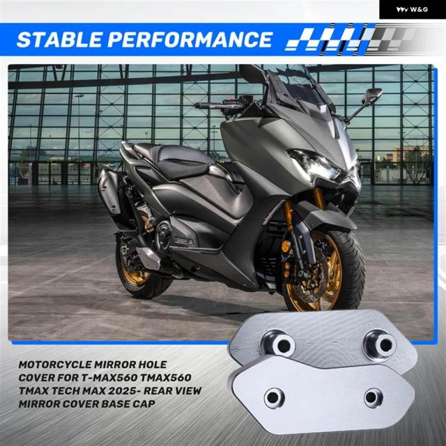 バイク ミラー穴 カバー ヤマハ T-MAX560 リアビューミラー カバー ベースキャップ チタン製_1