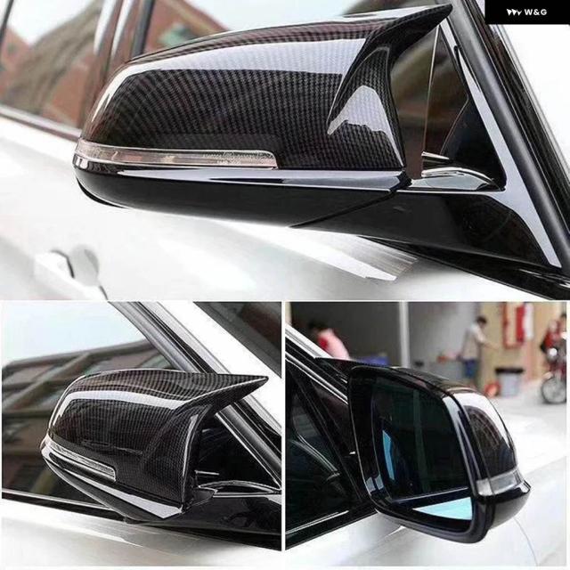 2ピースオートカー リアビューサイドミラー カバー トリム BMW F20 F21 F22 F23 F30 F31 F32 F36 X1 E84 F87 M2 カーボン スタイル