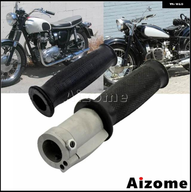 左右レトロスロットル グリップ ウラルサイドカーハンドル グリップ BMW R50 R1 R12 R71 M72 K750 バイク ゴムハンドル グリップ