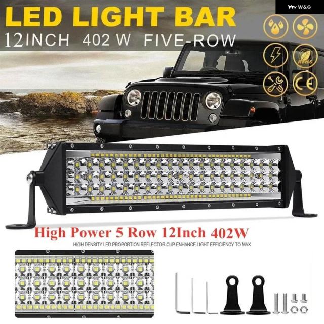 12インチ 88 LED 402W 5列 作業用 ライトバー スポットライト 12 バルブ 24V オフロード LED ライトバー トラック オフロード 4X4 4WD SUV ATV