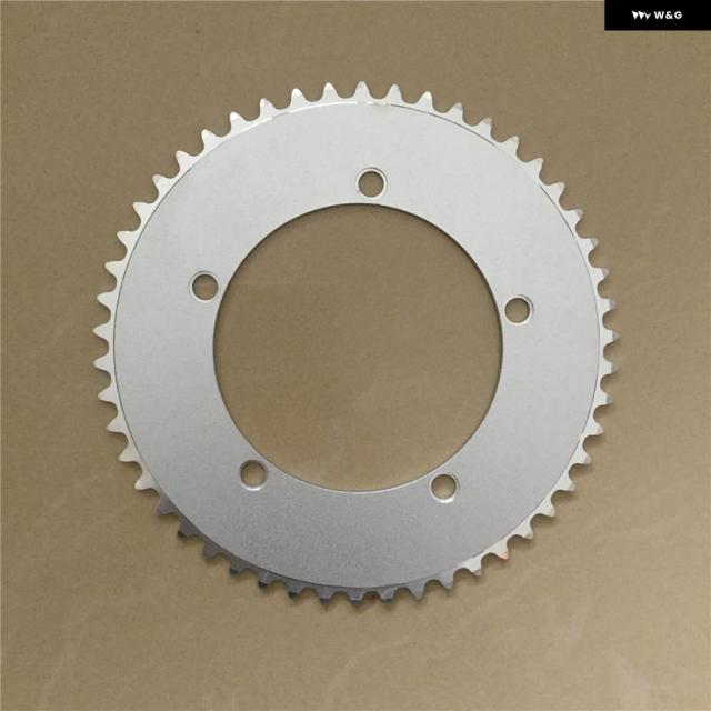 トラック バイク チェーン ホイール 固定ギア 自転車 チェーン リング 130MM BCD 44T 46T 48T 50T 52T 53T フィクシー シングルスピード チェーン リング シルバー