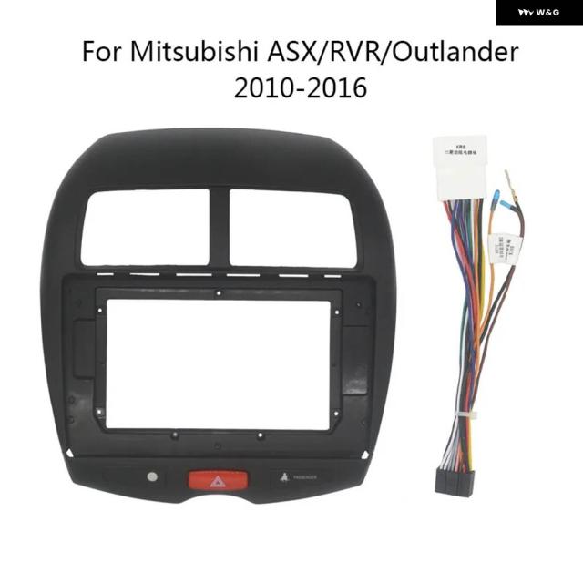 2 DINカー ラジオ ファシア 三菱 ASX RVR アウトランダー 2010 - 2016 スポーツオート ステレオ 取り付け ダッシュボード パネル 取り付け トリム フレーム キット