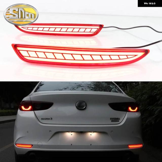 3-IN-1役立つこと LED リフレクター 照明ランプ後押し フォグランプ バンパー ライトブレーキランプ ダイナミックウィンカー マツダ 3サルーン 2020-2021 AXELA