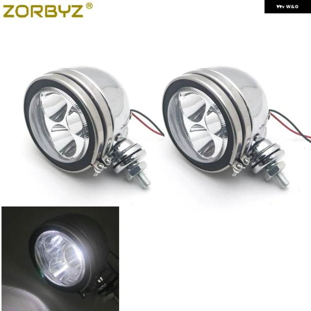 ゾルビズ クローム 自動二輪車 金属元素 レトロ LED くぐり抜ける動かす 前照灯 フォグライト ハーレー 喫茶店 レーサー クリーヴァ