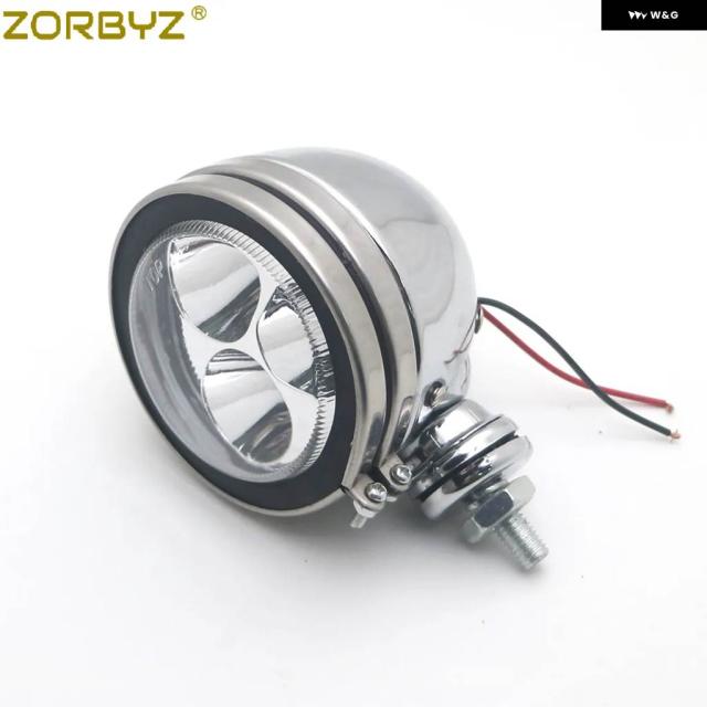 ゾルビズ クローム 自動二輪車 金属元素 レトロ LED くぐり抜ける動かす 前照灯 フォグライト ハーレー 喫茶店 レーサー クリーヴァ