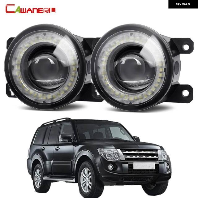 LED フォグライト アセンブリ エンジェルアイ DRL デイタイム ランニングライト 30W 12V 三菱 パジェロ IVバン V80 V90 ボックス 2007-2012