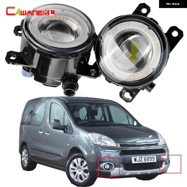 LED フォグライト アセンブリ エンジェルアイ DRL デイタイム ランニングライト 30W 8000LM 12V シトロエン ベルリンゴ B9 2012 - 15