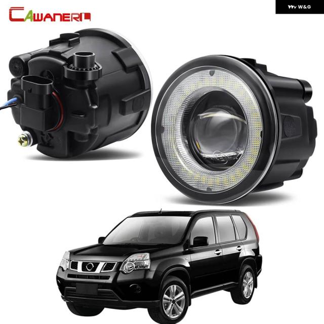 フロント バンパー フォグライト アセンブリ LED エンジェルアイ DRL デイタイム ランニングライト 30W 8000LM 12 バルブ 日産 XトレイルT31 2007-2013