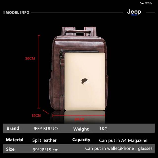 ジープ ブルオ トレンディなメンズ コンピューターバッグ 超大容量 学生用 スクール バッグ メンズ レジャーツーリングビジネス シンプルファッションバー_2