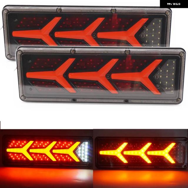 2X12V/24V トラック LED リア テールライト トレーラー ハザード灯 トラック トレーラー キャバン ユート キャンパー フォグランプ テールライト