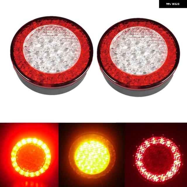 2E4 95MMハイ トラック ラウンド テールライト 12V赤 アンバー LED テールランプ トラック バス カーストップウィンカーバックライト_6