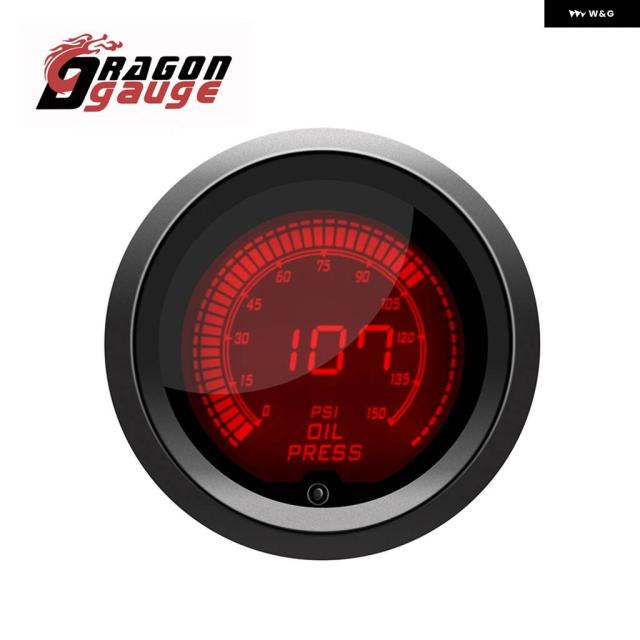 ドラゴンゲージ 52MM タコメーター 電圧ブースト 水温 オイル温度 オイルプレス ETG ゲージ LED デジタル表示 ゲージ 7色_11