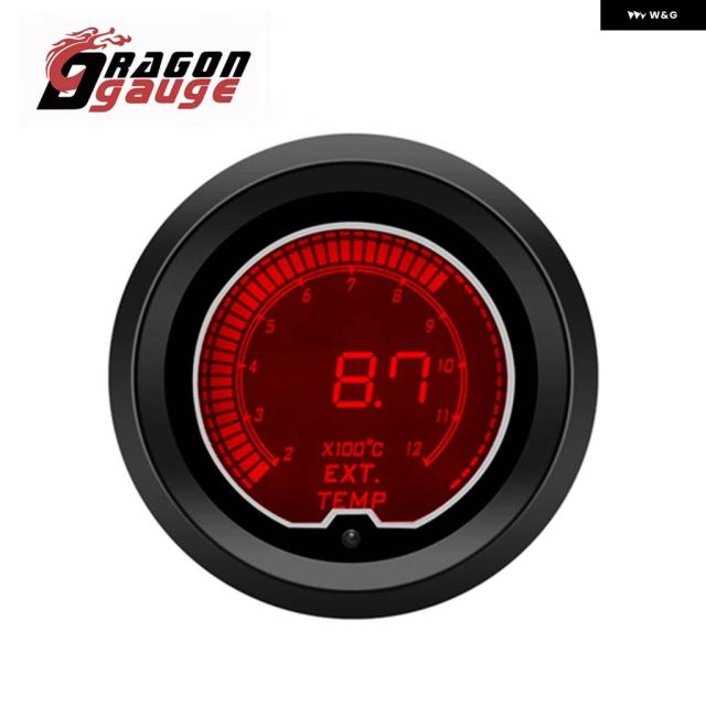 ドラゴンゲージ 52MM タコメーター 電圧ブースト 水温 オイル温度 オイルプレス ETG ゲージ LED デジタル表示 ゲージ 7色_13
