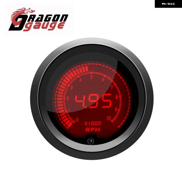 ドラゴンゲージ 52MM タコメーター 電圧ブースト 水温 オイル温度 オイルプレス ETG ゲージ LED デジタル表示 ゲージ 7色_2