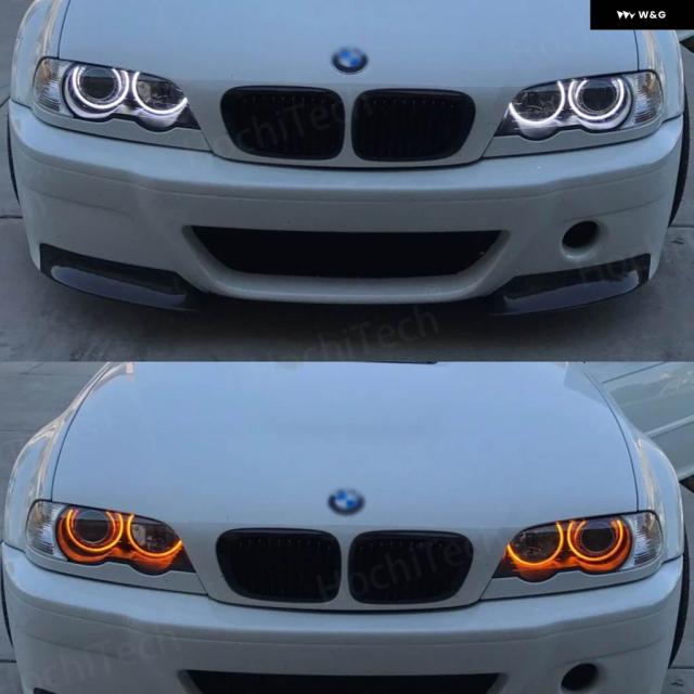 BMW 3シリーズ E46 セダン ツーリングワゴン クーペ コンパクト 1998-2005 ホワイト LED ヘッドライト エンジェルデーモンアイズ キット エンジェルアイズ ライト