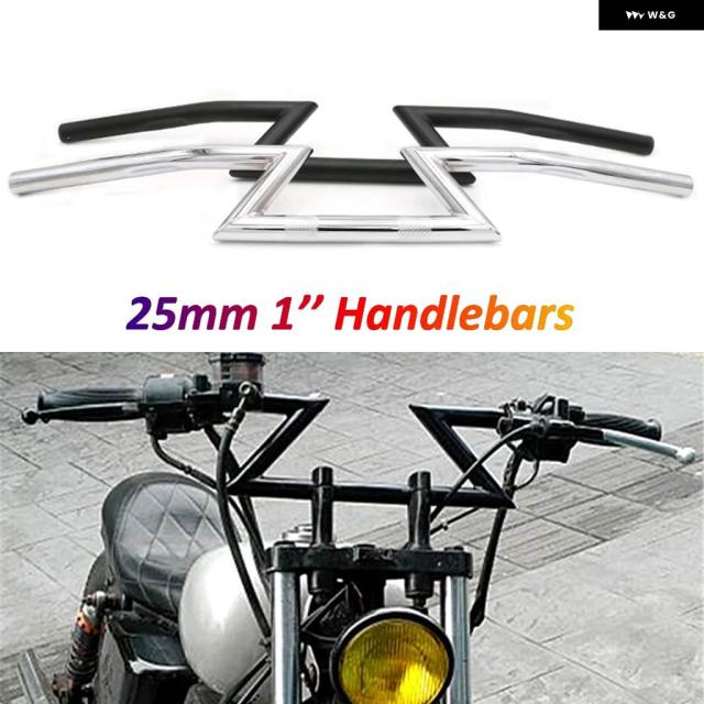 25MM バイク ハンドルバー Zバー 1インチ ステアリングホイール チョッパー スポーツスター クルーザー XL1200 ダイナ ソフテイル レトロ バイク