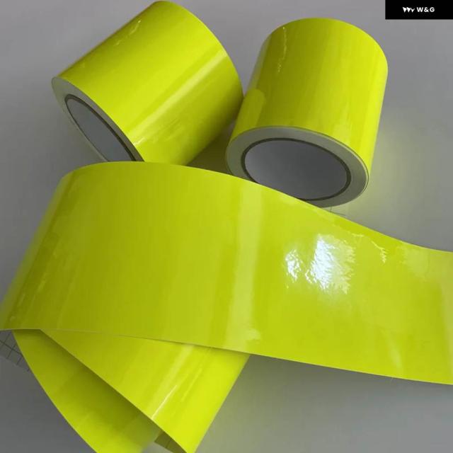 幅10CM ネオン蛍光イエロービニールカーラップフィルムシートロール エアリリーステクノロジー搭載
