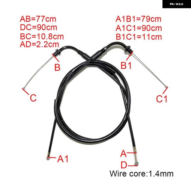 90CM/ 110CM/ 130CM/ 150CM バイク スロットルライン ケーブル ワイヤー ハーレー スポーツスター XL883 XL1200 1200 XL1200R_1