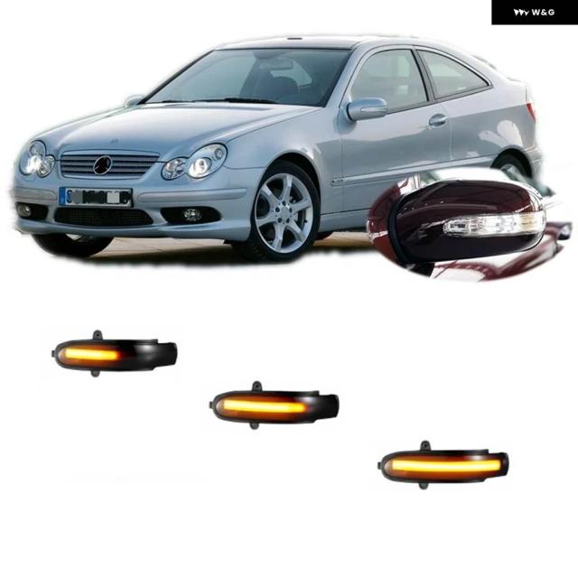 メルセデス ベンツ C クラス W203 T モデル S203 C160 C180 C200 C220 C250 C280 C350 2000 - 2008 ダイナミック LED ミラー ウィンカーライト