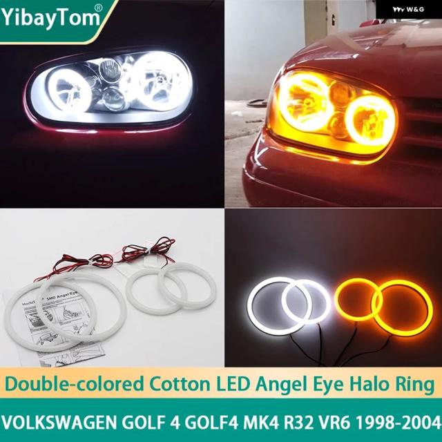 SMDコットンライトスイッチバックLEDエンジェルアイリングDRLキット フォルクスワーゲン ゴルフ 4 ゴルフ 4 MK4 R32 VR6 1998-2004