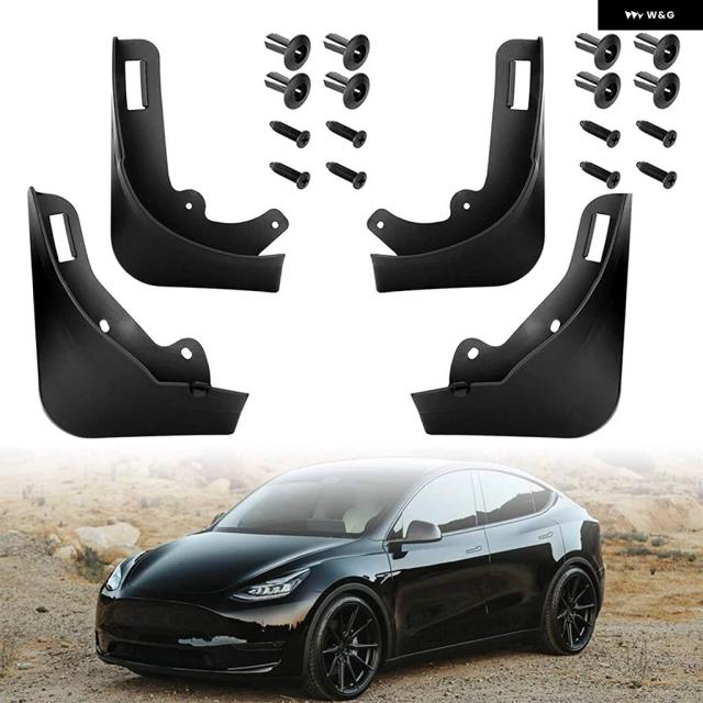 テスラ モデルY 2024 - 2020 スカッフフリー スプラッシュガード テスラ モデル3 2021-2024 マットフェンダー穴 あけ不要