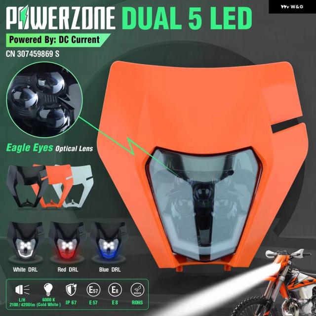 自動二輪車 用 LED 前照灯 上端照明ランプ 前照灯 百貨店モト フェアリング KTM EXC SXF MX ダート 自動二輪車 エンデューロ LED 前照灯