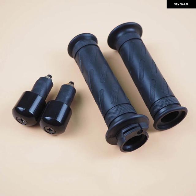 バイク 用 ノンスリップハンド グリップ ハンドルバー スロットル 7/8インチ 22MM+ バーエンド キャップ CG125GN125 GS150_4