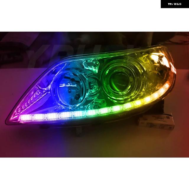 16LED クリスタルエンジェルティアーズ LEDストリップライト DRL イエロー ランニングターン シグナルフロー 2個機能 ホワイト デイタイム